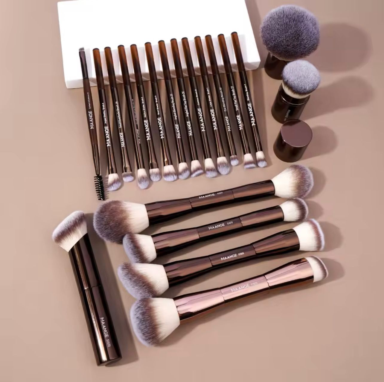 LuxeBlend™ 20-in-1 Dual-Finish Professional Makeup Brush Set