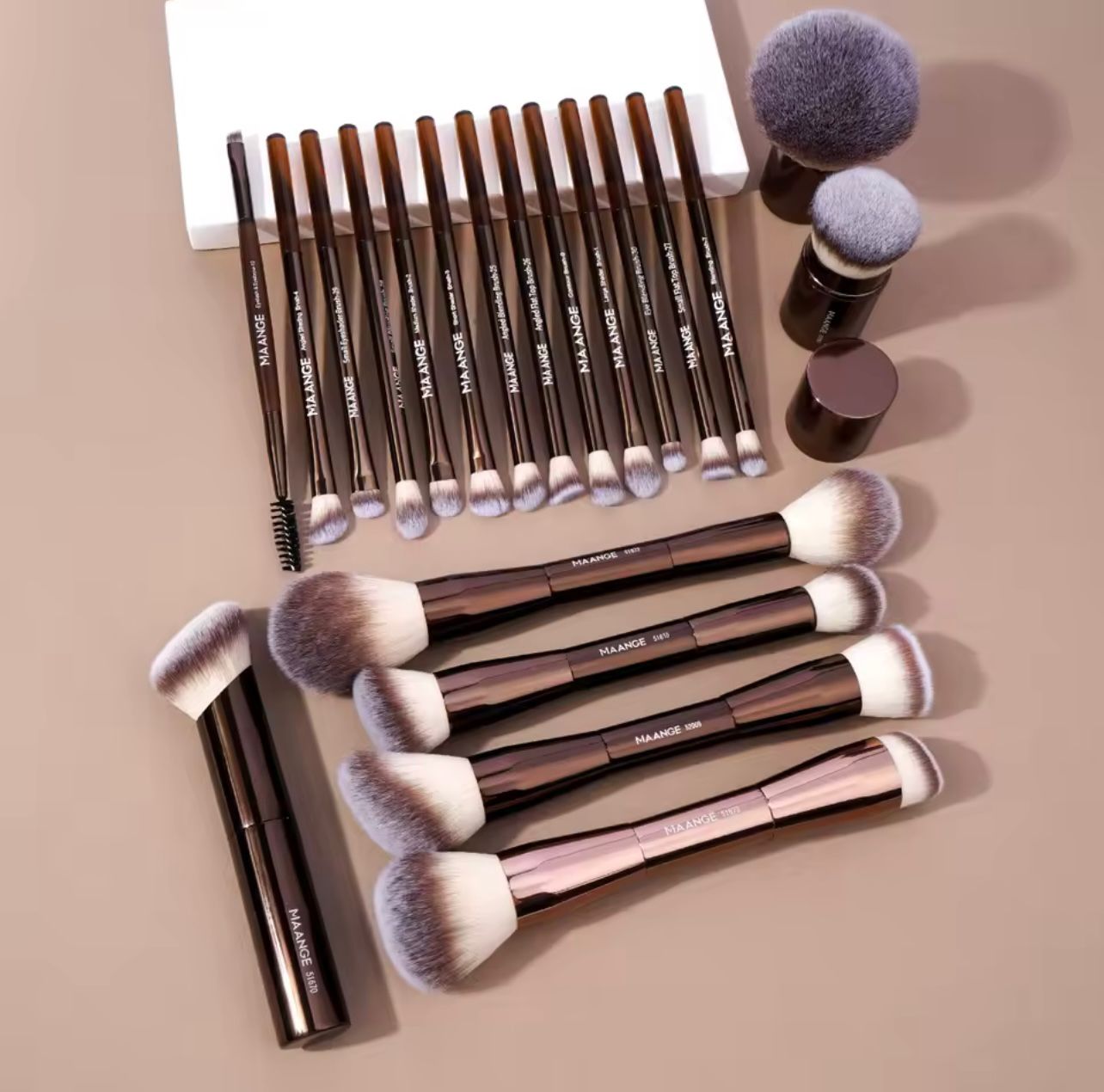 LuxeBlend™ 20-in-1 Dual-Finish Professional Makeup Brush Set